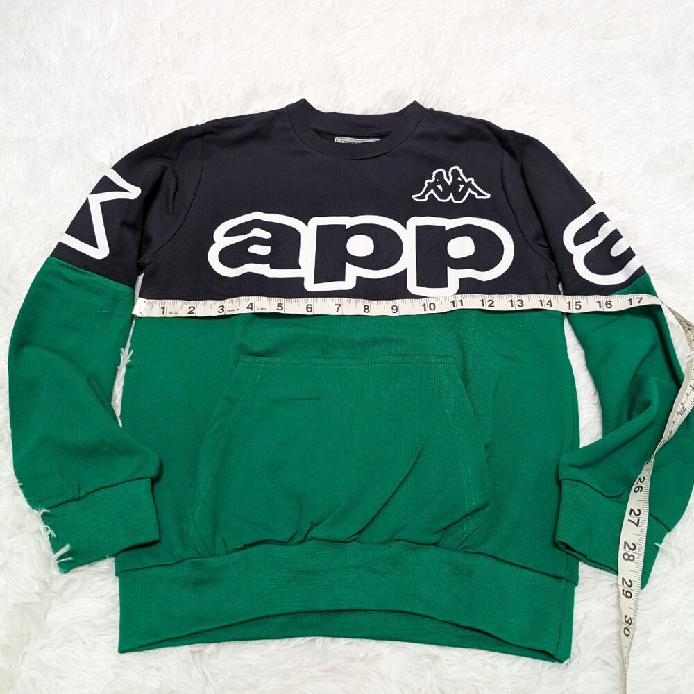 Kappa Unisex Crew Neck Green Pullover Loopknit with logo Sweatshirt for 7Yr NWOT - Picture 6 of 7